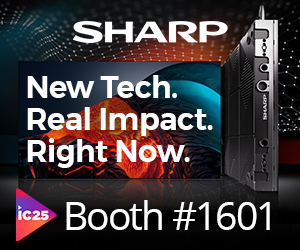 Sharp new tech ad with vibrant display.
